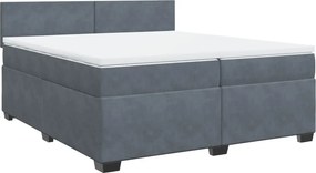 vidaXL sötétszürke bársony rugós ágy matraccal 200x200 cm