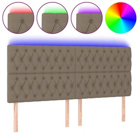 tópszínű szövet LED-es fejtámla 180x7x118/128 cm