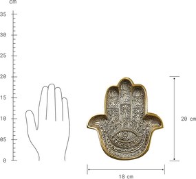 HAMSA dekor tál, Fatima keze 20 x 18cm