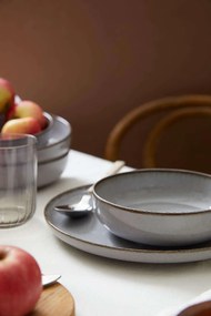 12 részes porcelán étkészlet szürke