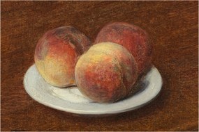 Kép - Henri Fantin-Latour, Three Peaches on a Plate, reprodukciók (90x60 cm)