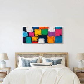 Kép - Színes négyzetek festménye (120x50 cm)