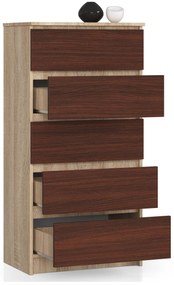 Komód Kalista V (szonoma tölgy + wenge). Akció -12%. 1069019