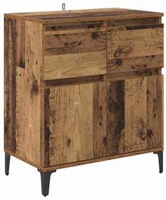 Széf fiókkal Öreg fa 60 x 35 x 70 cm Műszaki fa és vas