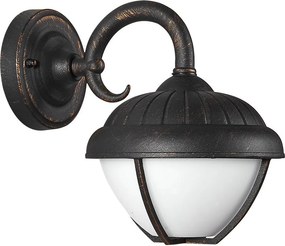 PREZENT 39017 NEBRASKA Klasszikus Kültéri Fali Lámpa Antik Bronz, Fekete LED IP44