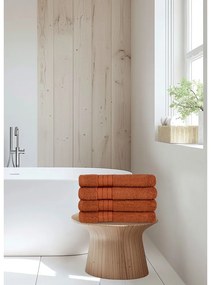 Téglavörös frottír pamut törölköző szett 4 db-os 50x100 cm – Good Morning