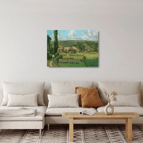 Üveg kép - Camille Pissarro, Landscape at Les Pâtis, Pontoise, reprodukciók (70x50 cm)