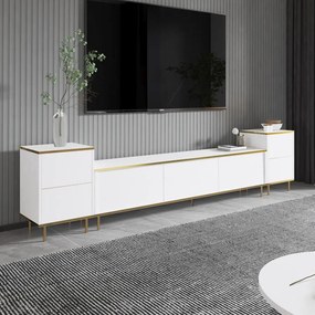 TV szekrény Imaj - White, Gold