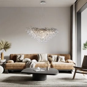 Paul Neuhaus 2192-55 - Csillár zsinóron ICICLE 10xG9/40W/230V 50x100 cm króm