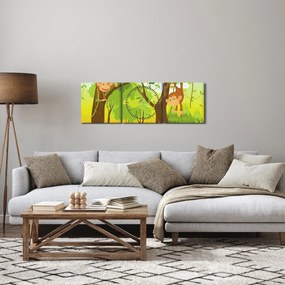 Kép - majmok (órával) (90x30 cm)