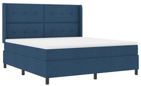 Boxspring Ágy Mattal és LED Kék 180x200 cm Szövet