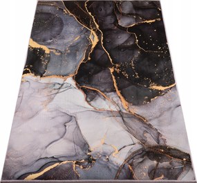 Szőnyeg 220X160CM Nappali Járda Csúszásgátló Szürke Arany Modern