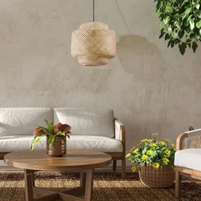 Csillár zsinóron BERTA 1xE27/20W/230V átm. 50 cm bambusz