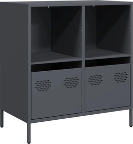 vidaXL antracit hidegen hengerelt acél tálalószekrény 68x39x73,5 cm