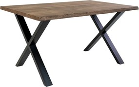 Toulon Smoked étkezőasztal tömör tölgyfa asztallappal, 140 x 95 cm - House Nordic