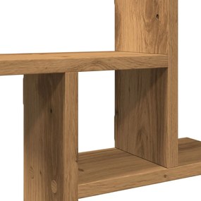 2 db kézműves tölgy színű szerelt fa fali polc 50 x 12 x 50 cm