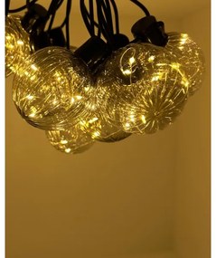 LED kültéri díszfényfüzér 10xLED/0,15W/230V 6,8 m IP44 fekete/füstszínű