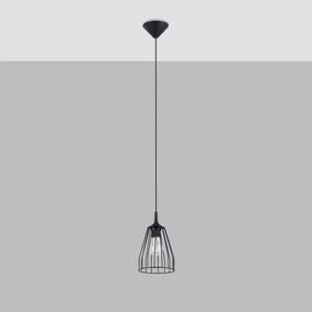 Sollux SL.1205 - Csillár zsinóron LEYO 1xE27/15W/230V fekete