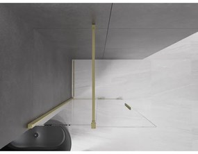 Mexen Velar, nyílásba tolóajtó Walk-In típusú 90 cm, 8 mm átlátszó üveg, arany matt, 871-090-000-03-55
