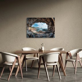 Üveg kép - Barlang a tenger mellett (70x50 cm)