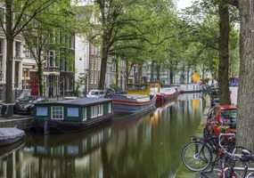 Poszter 100x70cm Csatorna Amszterdam városon keresztül 5, Assaf Frank