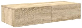 Falipolc fiókokkal sonoma tölgy 80x33x17 cm műszaki fa