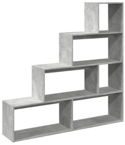 4 szintes betonszürke szerelt fa könyvespolc 143,5x29x143,5 cm