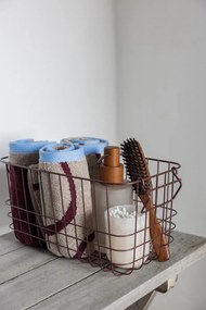 Borvörös-szürkésbézs frottír bio pamut törölköző szett 2 db-os 40x55 cm Nova Arte – Mette Ditmer Denmark