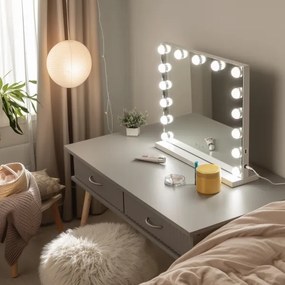 Brilagi - HOLLYWOOD LED smink tükör, állítható fény, 15W, 230V, 3000-6500K