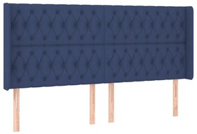 kék szövet LED-es fejtámla 183x16x118/128 cm