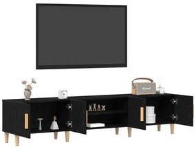TV Szekrény Fekete Tölgy 180x31,5x40 cm Műgyanta