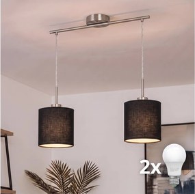 Brilagi - NUBILA kábelen függő LED csillár 2xE27/60W/230V fekete
