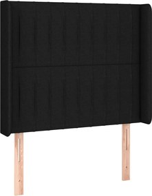 vidaXL fekete szövet fejtámla szárnyakkal 83x16x118/128 cm
