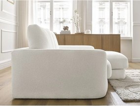 Fehér buklé sarokkanapé (jobb oldali-heverő résszel) Leonore – Bobochic Paris