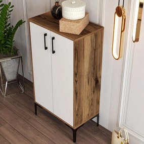 Cipősszekrény Prag Walnut and White