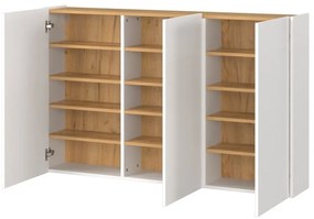 Fehér-natúr színű előszoba bútor tölgyfa dekorral Libbiano – Germania