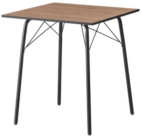 Étkezőasztal, artisan tölgy/fekete, 70x70x75 cm, NALAK TYP 1