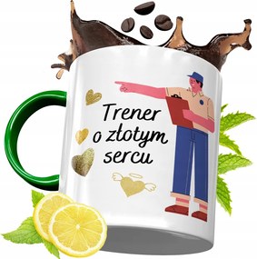 Zöld Bögre Edzőnek Ajándék, fényképes nyomattal