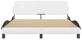 fehér és fekete műbőr ágykeret Dover 160 x 200 cm