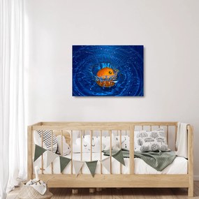 Kép - narancs a vízben (üvegen) (70x50 cm)