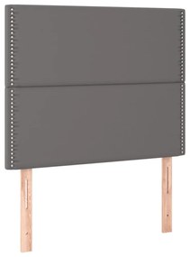 szürke műbőr ágykeret fejtámlával 80 x 200 cm
