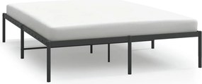 vidaXL fekete fém ágykeret 150 x 200 cm