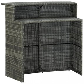 szürke polyrattan kerti bárasztal 120 x 55 x 110 cm