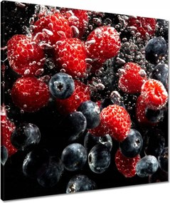 Vászonkép 60x60 Áfonya és málna víz