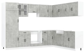 vidaXL 14 részes konyhai szekrény szett Lucca betonszürke műszaki fa