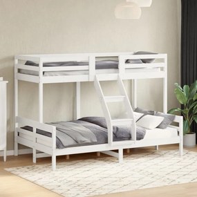 fehér tömör fenyőfa emeletes ágy 80 x 200/120 x 200 cm