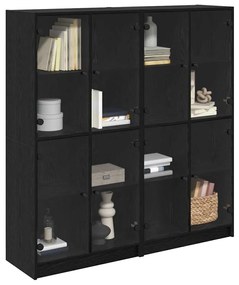 Magasfiú 2 pcs Fekete tölgy 136 x 37 x 142 cm Faanyag