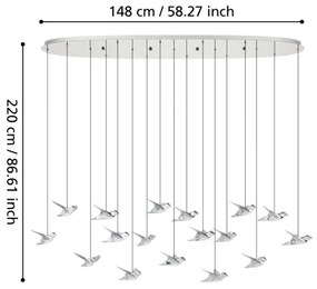 Eglo 390403 - LED Dimmelhető csillár zsinóron PARATEBUENO 17xLED/3W/230V króm