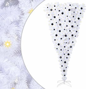 vidaXL Mű karácsonyfa 300 LED-del állvánnyal Fehér 240 cm PVC és Acél
