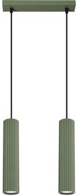 Sollux SL.1612 - Csillár zsinóron KARBON 2xGU10/10W/230V zöld